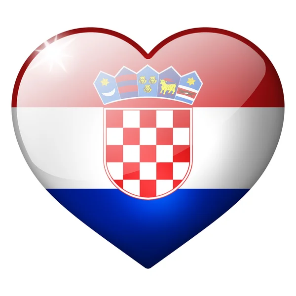 Croatia heart button — Stock Photo, Image