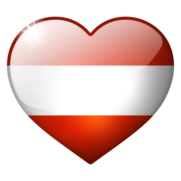 Austria heart button — Stock Photo, Image