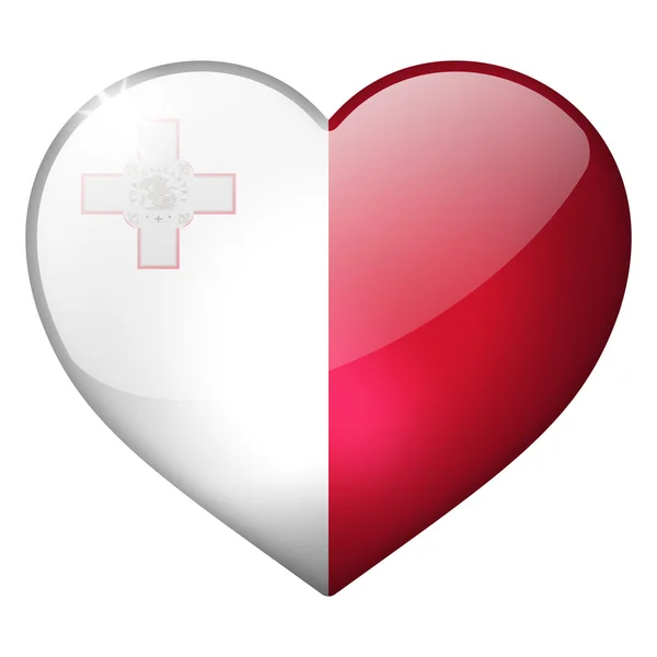 Malta heart button — Stock Photo, Image