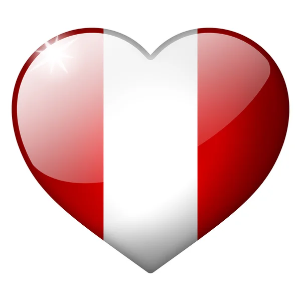 Botón de corazón perú — Foto de Stock