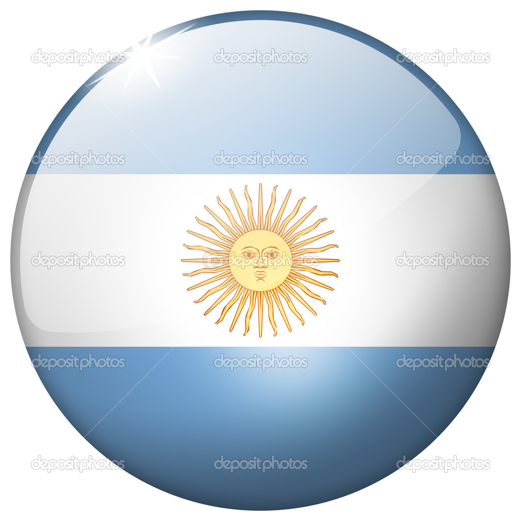 Argentina Round Glass Button