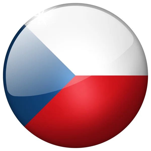Τσεχική Δημοκρατία γύρο γυαλί κουμπί — Φωτογραφία Αρχείου