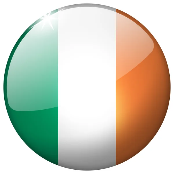 Irlandia okrągły przycisk szkła — Zdjęcie stockowe