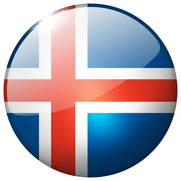 Iceland Round Glass Button — Stock Photo, Image