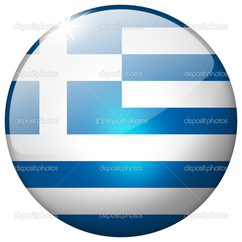 Greece Round Glass Button