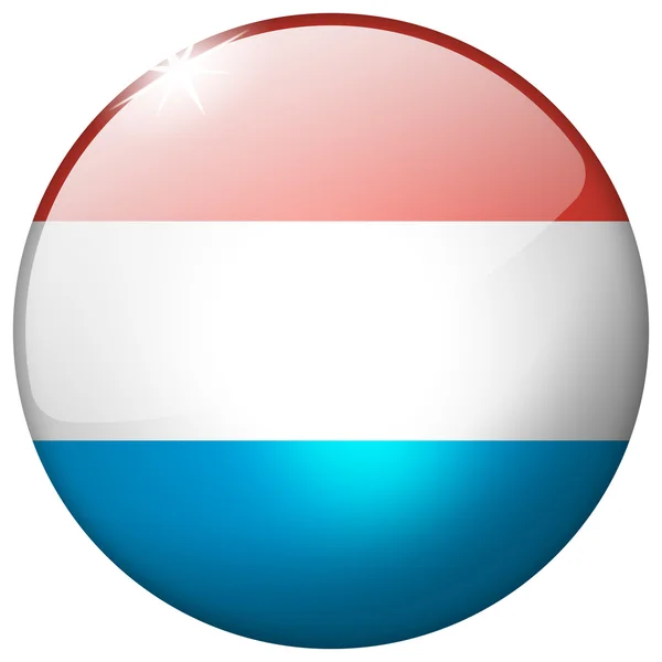 Luxembourg Round Glass Button — Stock Photo, Image