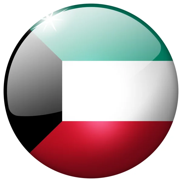 Kuwait Round Glass Button — Stock Photo, Image