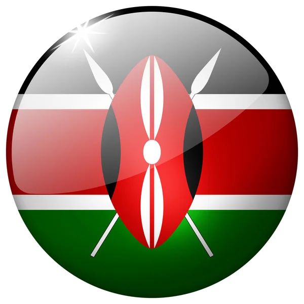 Kenya Round Glass Button — Stock Photo, Image
