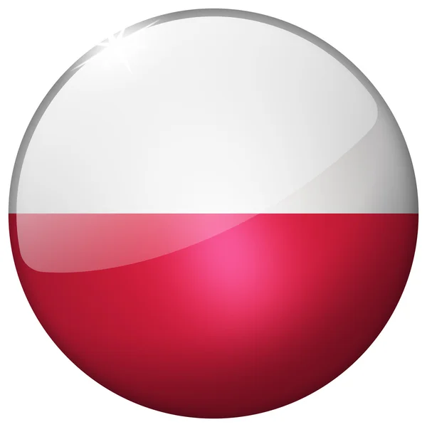 Poland Round Glass Button — Stock Photo, Image