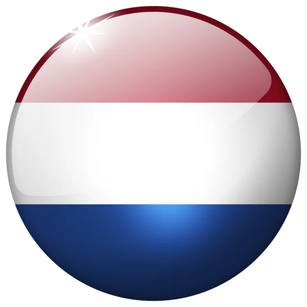 Netherlands Round Glass Button — Stock Photo, Image