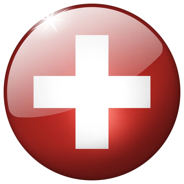 Switzerland Round Glass Button — Stok fotoğraf