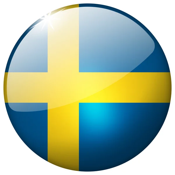 Sweden Round Glass Button — Stock Photo, Image