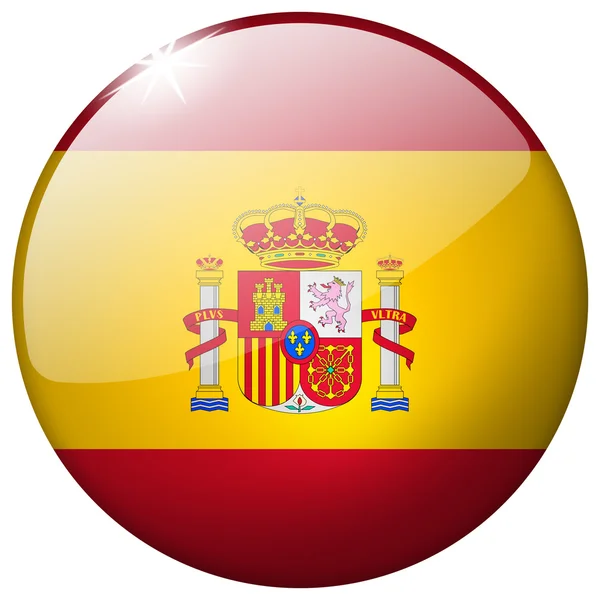 Spain Round Glass Button — Stock Photo, Image