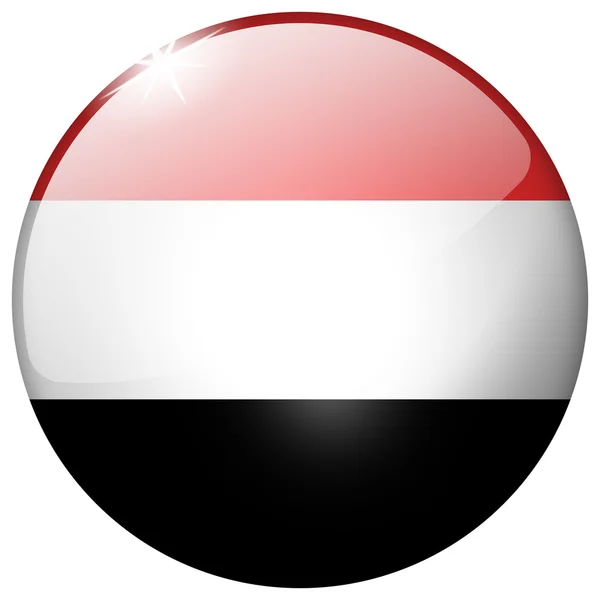 Yemen Round Glass Button — Stock Photo, Image