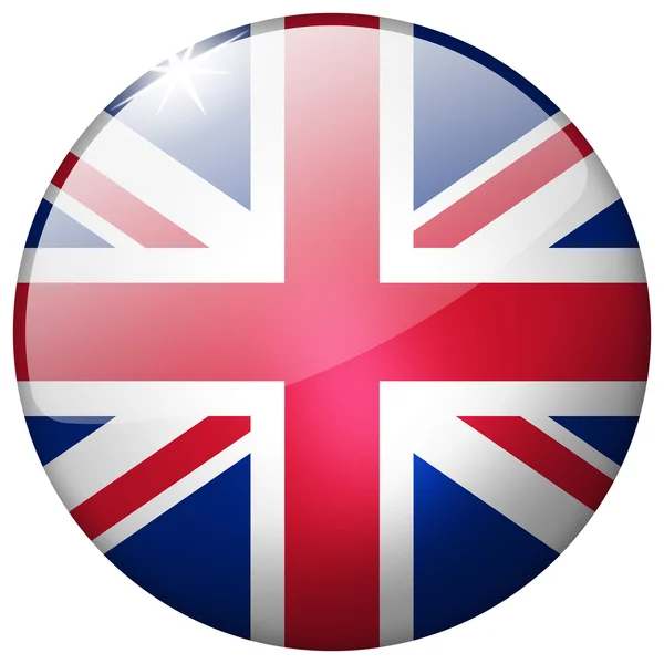 Wielka Brytania okrągły przycisk szkła — Zdjęcie stockowe