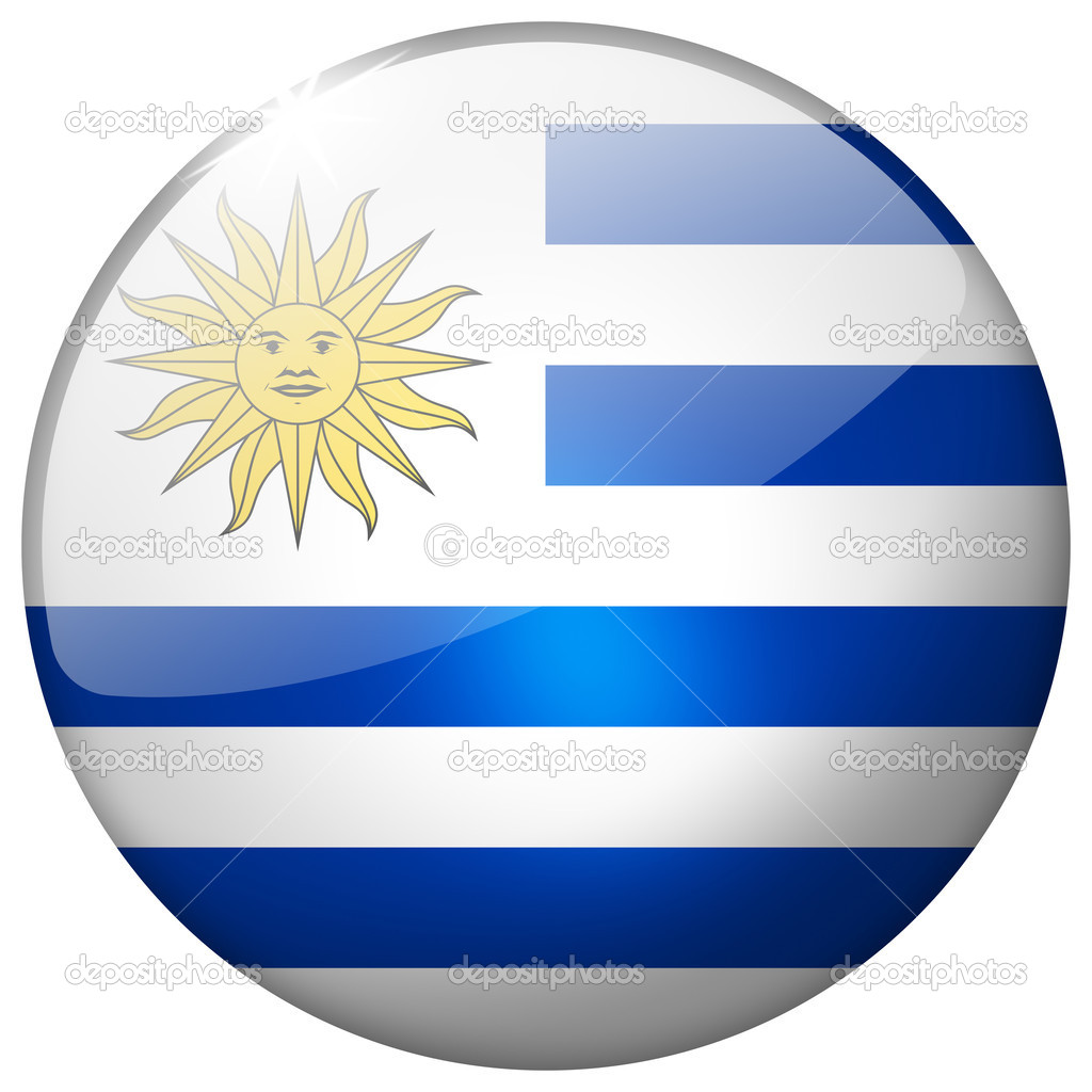 Uruguay Round Glass Button