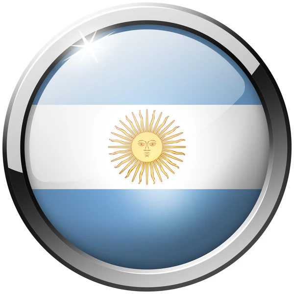 Botão de vidro de metal redondo Argentina — Fotografia de Stock