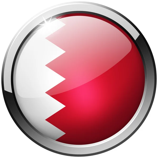 Bahrain Round Metal Glass Button — Stock Photo, Image