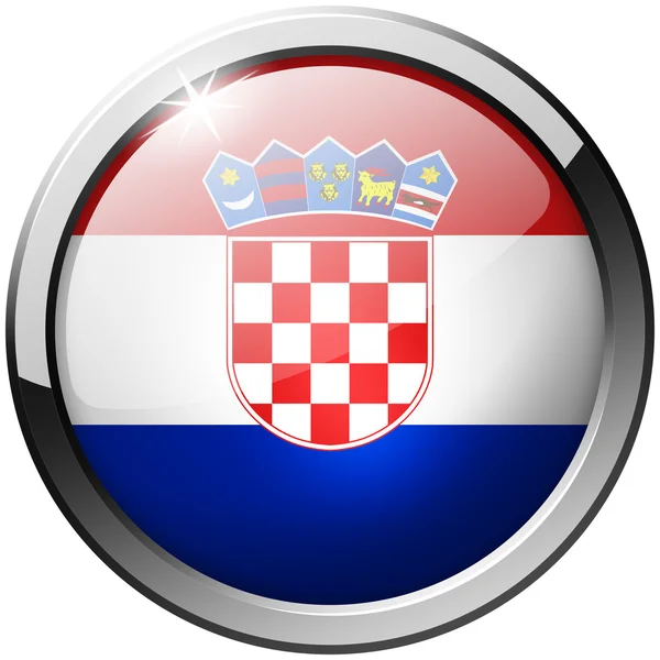 Хорватия Round Metal Glass Button — стоковое фото