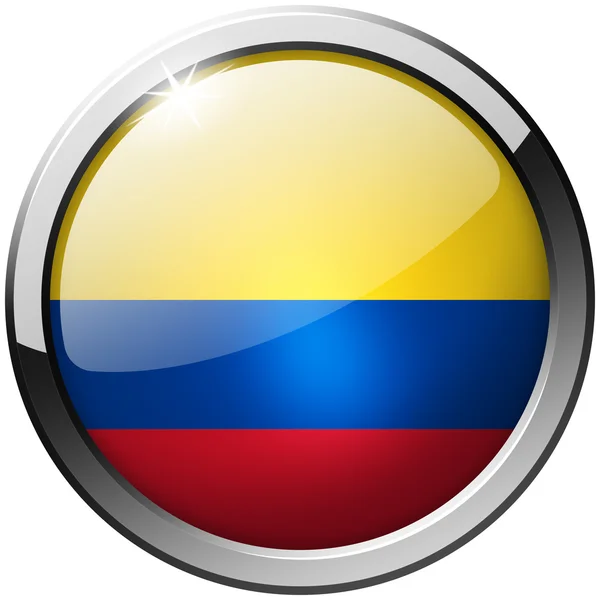 Kolumbia okrągły przycisk metalu szkła — Zdjęcie stockowe