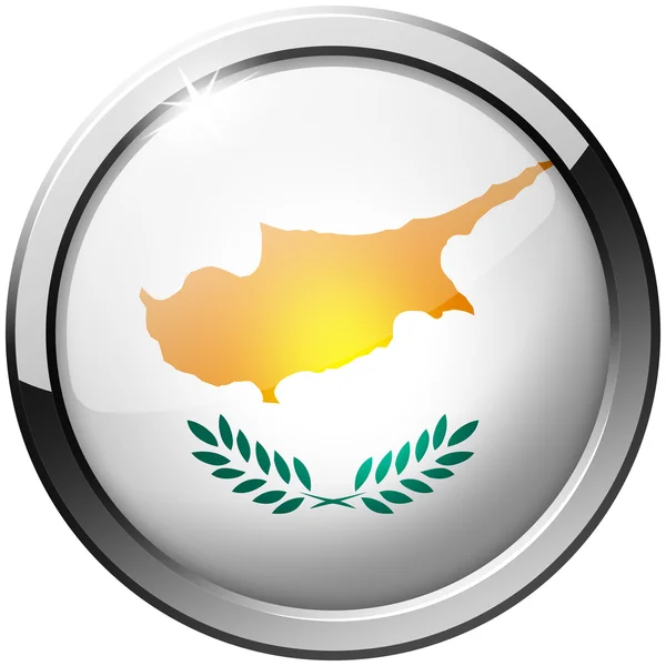 塞浦路斯圆金属玻璃按钮 — 图库照片