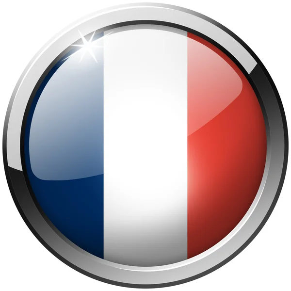 France Round Metal Glass Button — Stock Photo, Image