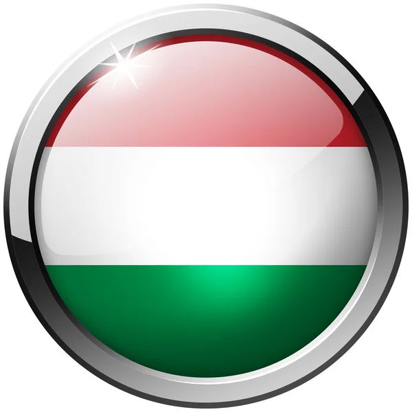 Hungary Round Metal Glass Button — Stock Photo, Image