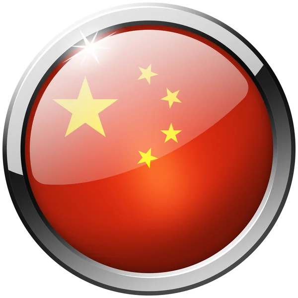 中国圆金属玻璃按钮 — 图库照片