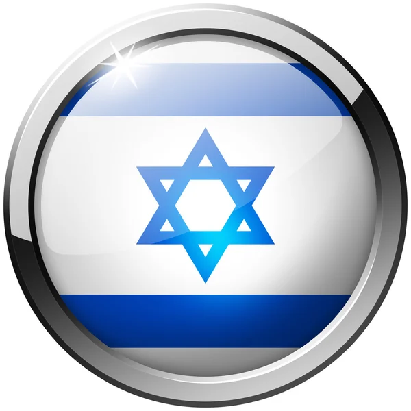 Izrael kulaté tlačítko kovový skla — Stock fotografie