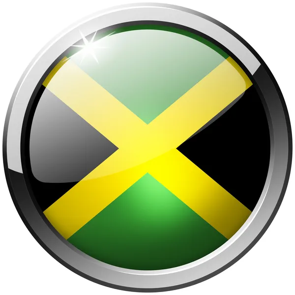 Jamajka okrągły przycisk metalu szkła — Zdjęcie stockowe