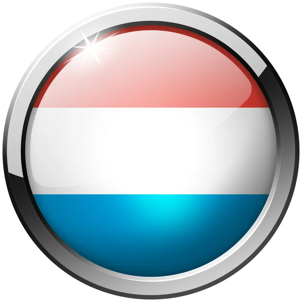 Luxembourg Round Metal Glass Button — Stock Photo, Image