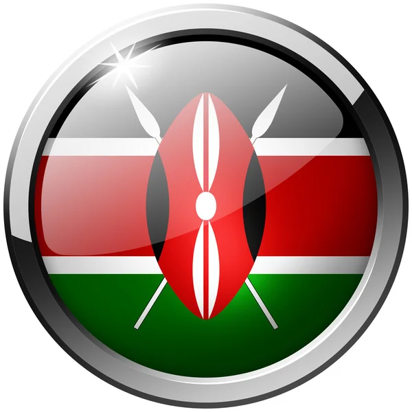 Kenya Round Metal Glass Button — Stock Photo, Image