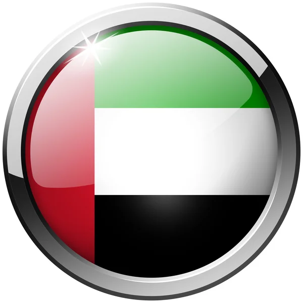 United Arab Emirates Round Metal Glass Button — Stock Photo, Image