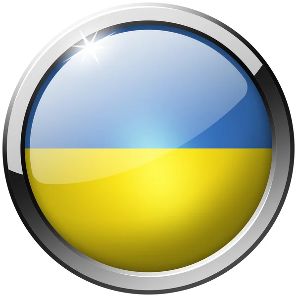 Botão de vidro de metal redondo Ucrânia — Fotografia de Stock