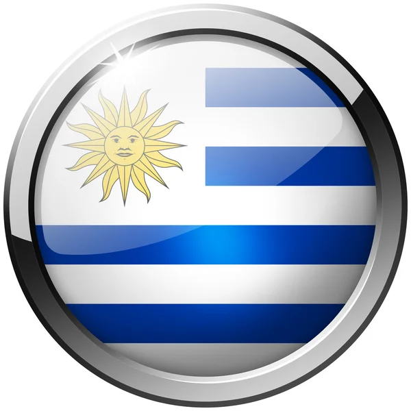 Uruguay Round Metal Glass Button — Stock Photo, Image