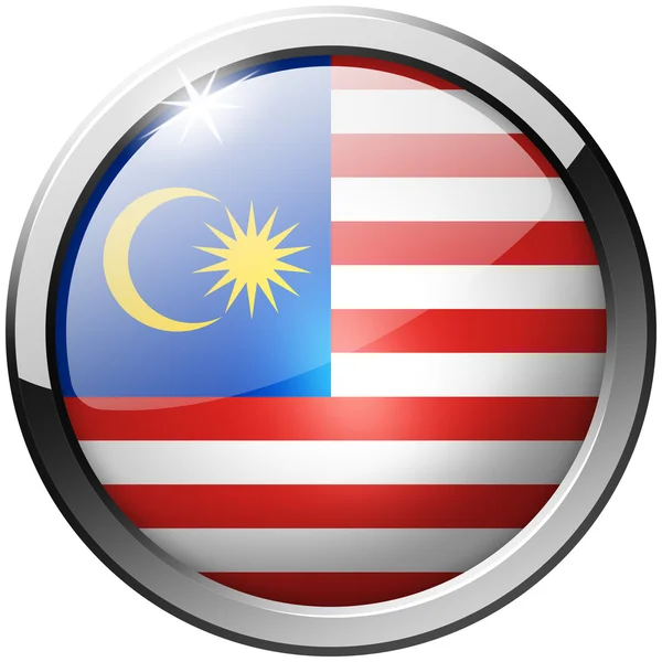 Malaysia Round Metal Glass Button — Stock Photo, Image