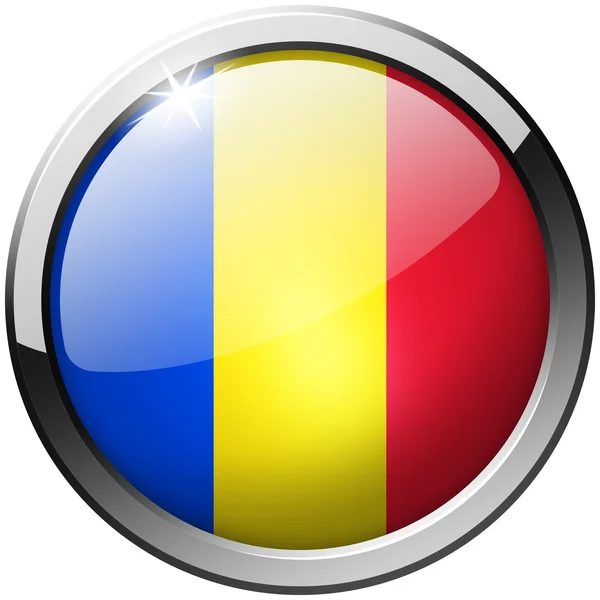 Romania Round Metal Glass Button — Stock Photo, Image