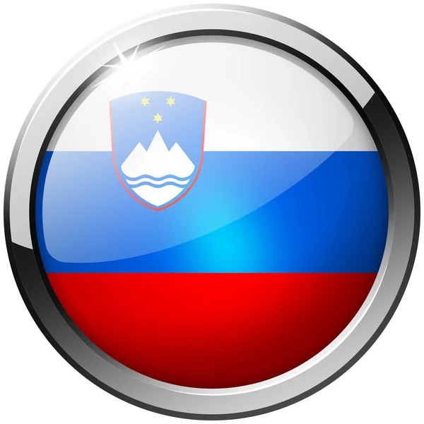 Slovenia Round Metal Glass Button — Stock Photo, Image