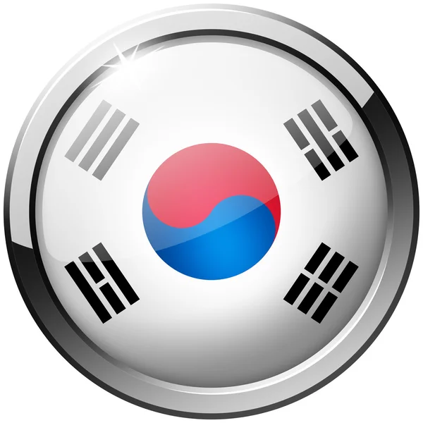 Coreia do Sul botão de vidro de metal redondo — Fotografia de Stock