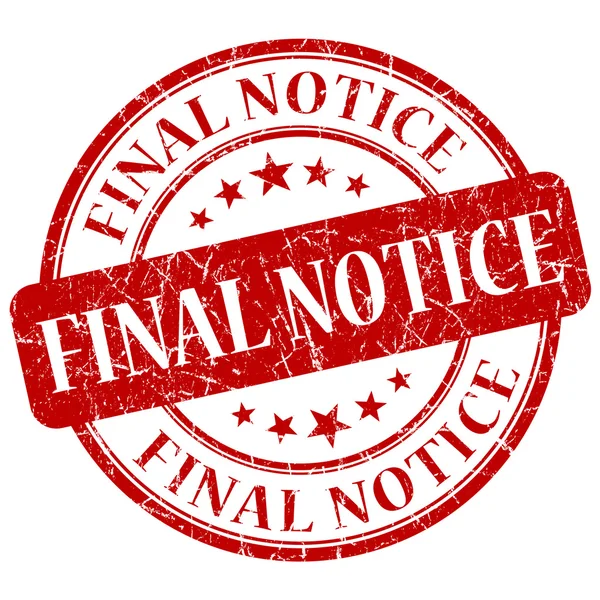 Final Notice Red Stamp — Stock Photo, Image