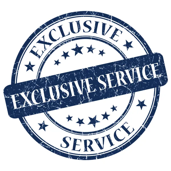 Exclusieve service blauwe stempel — Stockfoto