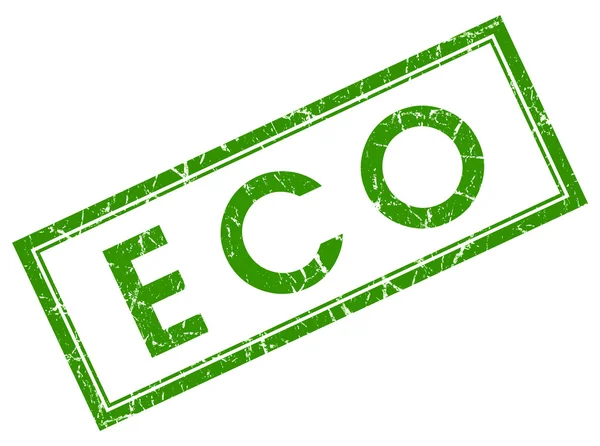 Eko zielony kwadrat pieczęć — Zdjęcie stockowe