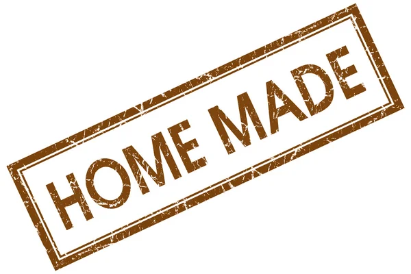 Home made brown square stamp — Stock Photo, Image
