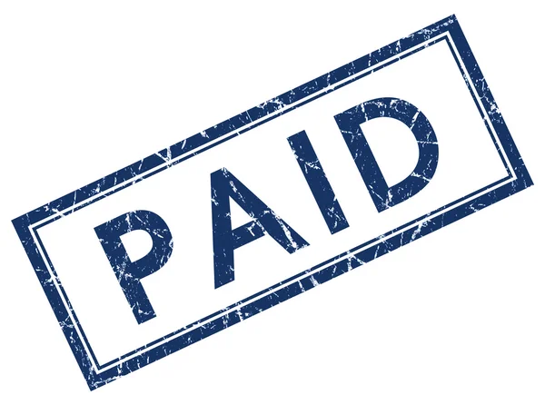 Paid blue square stamp — Stock Photo, Image