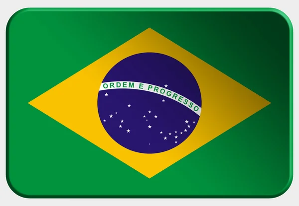 Brasil 3d knop op witte achtergrond — Stockfoto