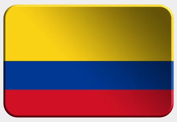 Colombia 3d knop op witte achtergrond — Stockfoto