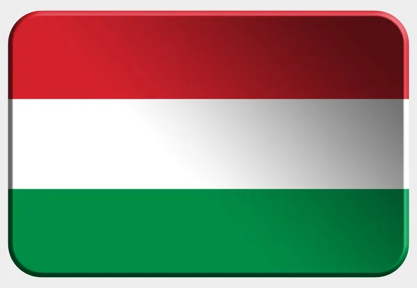 Magyarország 3d gomb fehér háttér — Stock Fotó