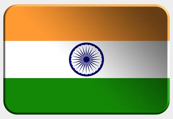 Índia botão 3D no fundo branco — Fotografia de Stock