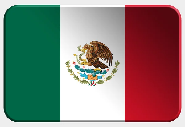 México botão 3D sobre fundo branco — Fotografia de Stock