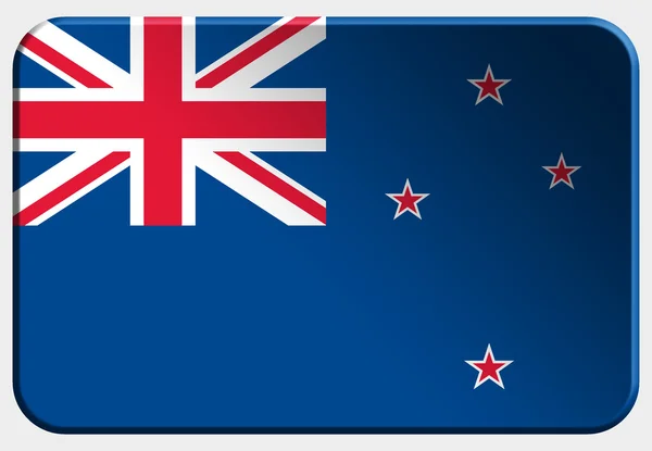 新西兰 3d 按钮在白色背景上 — 图库照片